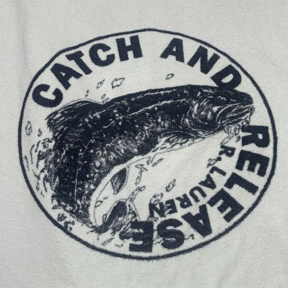 Vintage Ralph Lauren Catch And Release Towel Oversized Made In USA Rare 80-90s